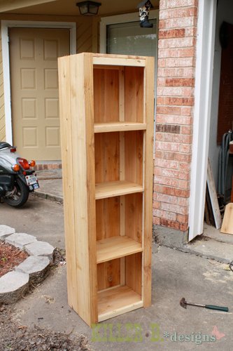 Rustic Bookcase from Fence Slats — step 11