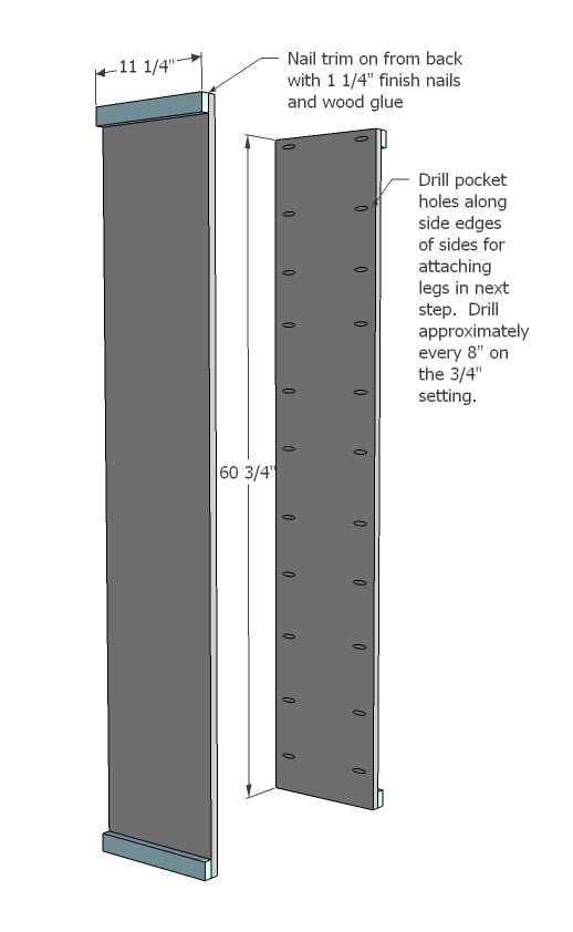 Rustic Bookshelf Plans with 2x2 Face Frames — step 1
