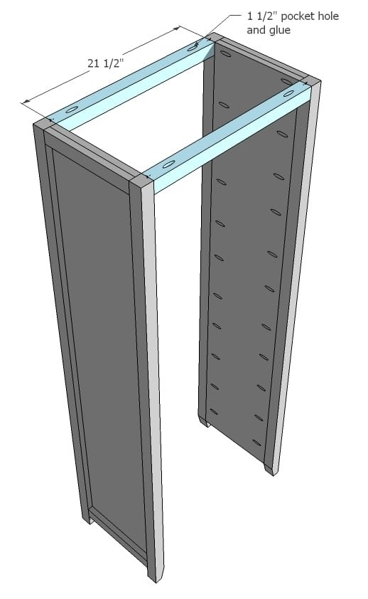 Rustic Bookshelf Plans with 2x2 Face Frames — step 3