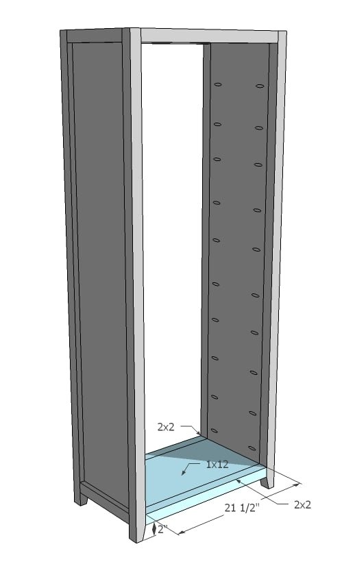 Rustic Bookshelf Plans with 2x2 Face Frames — step 4