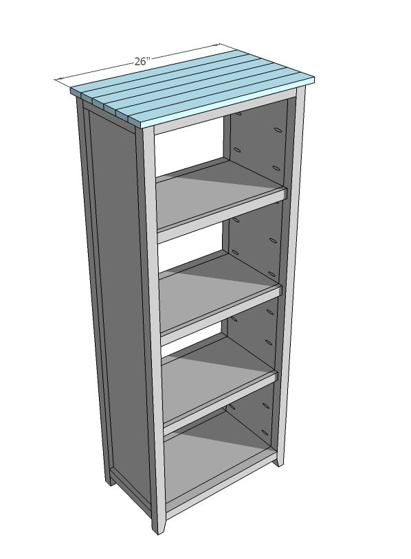 Rustic Bookshelf Plans with 2x2 Face Frames — step 7
