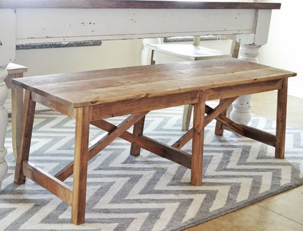Rustic Double X Bench