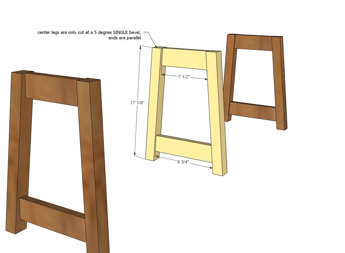 Rustic Double X Bench — step 2