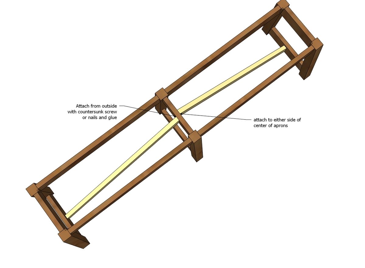 Rustic Double X Bench — step 5