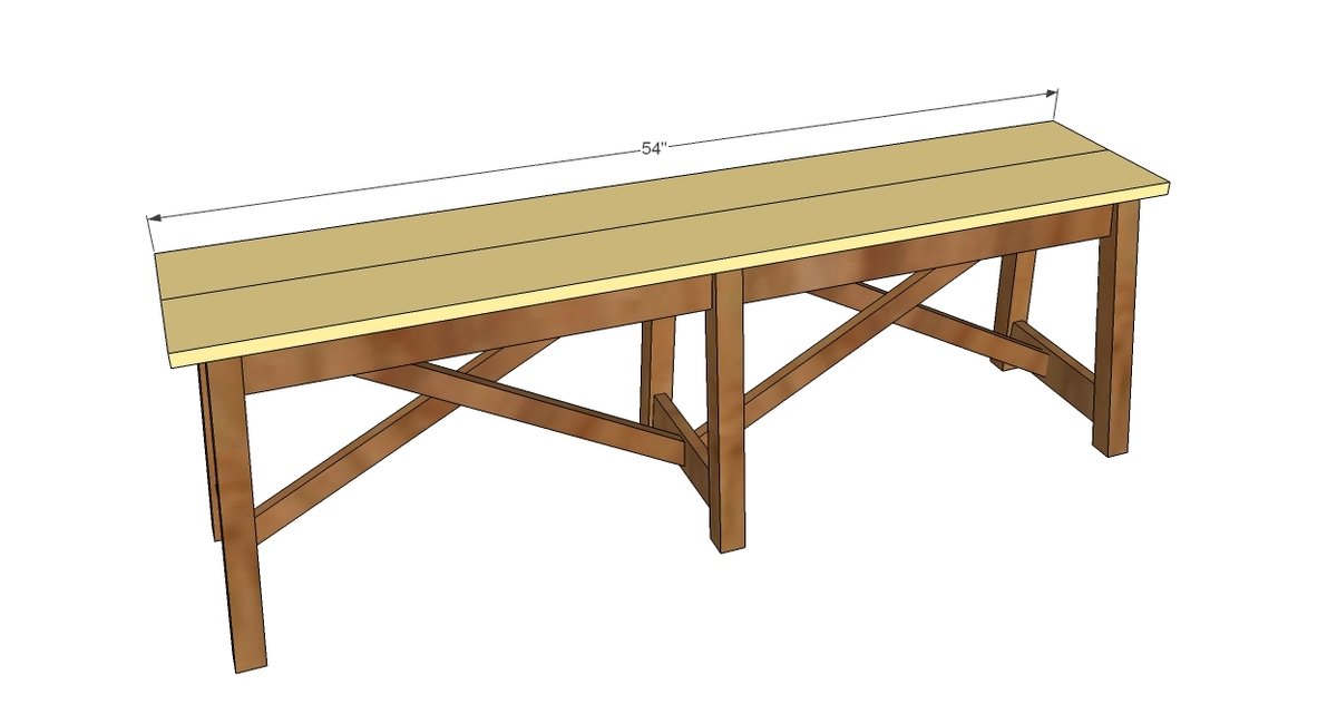 Rustic Double X Bench — step 7
