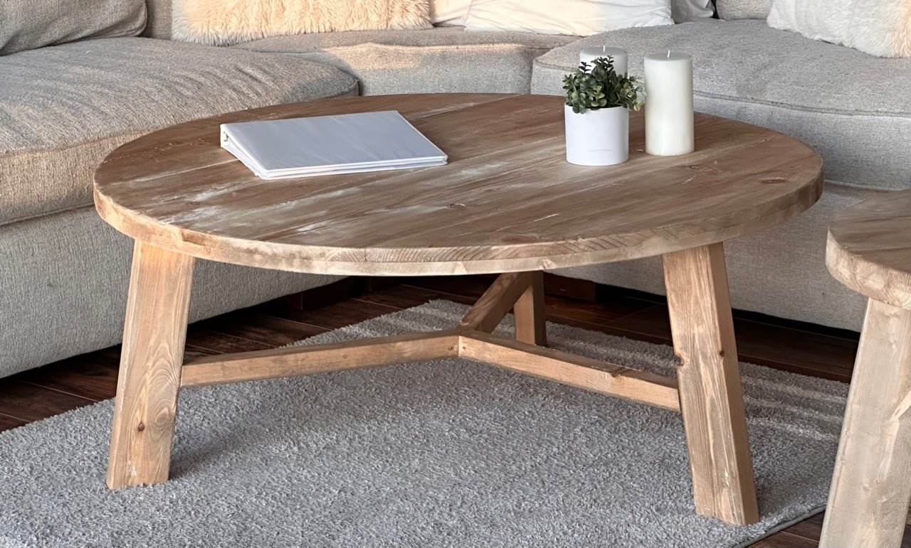 Rustic Farmhouse Round Coffee Table