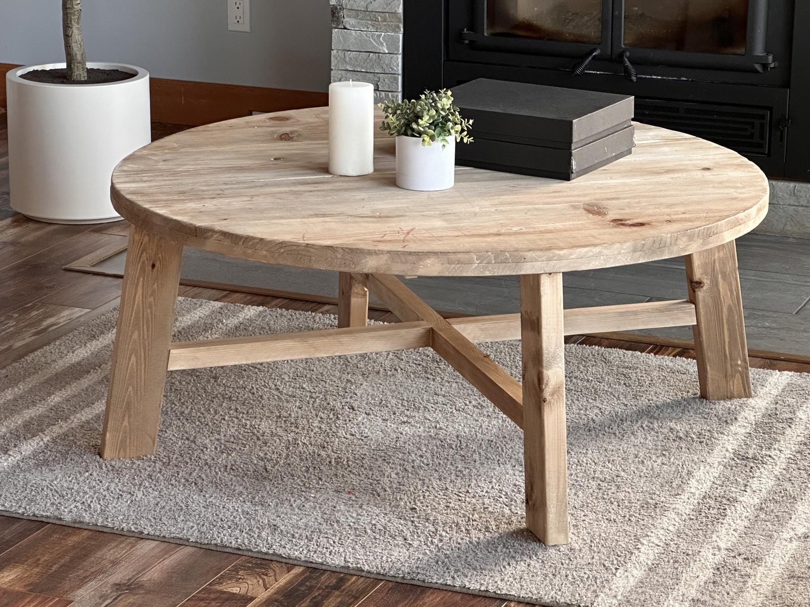 Rustic Farmhouse Round Grand Coffee Table