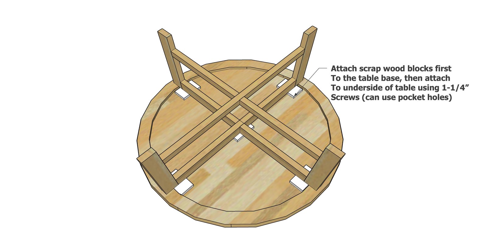 Rustic Farmhouse Round Grand Coffee Table — step 3