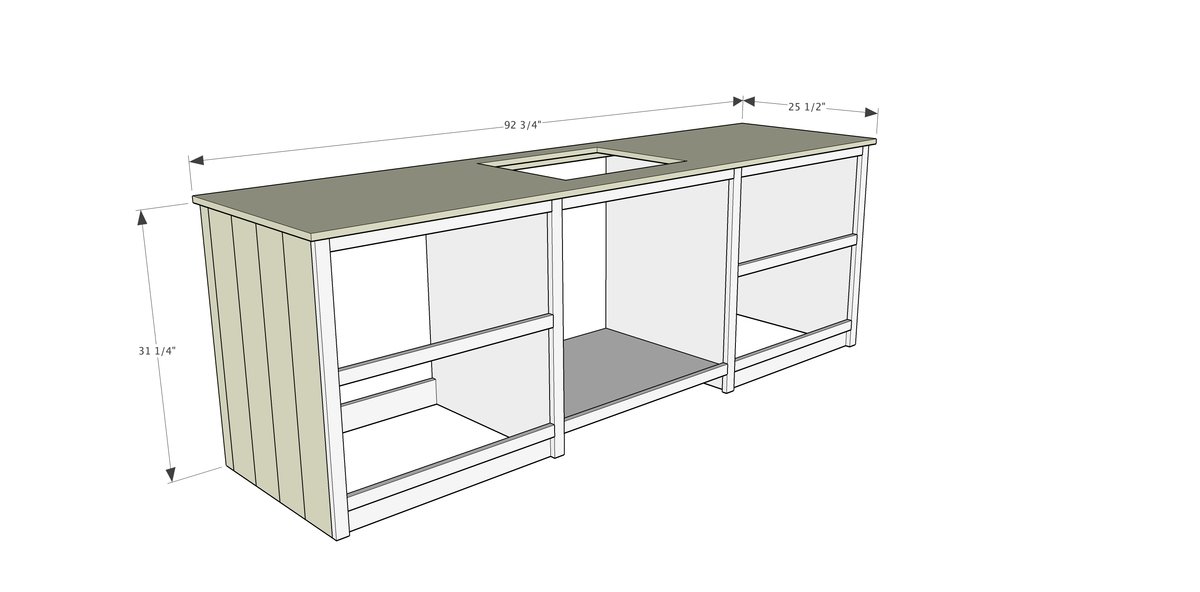 Rustic Laundry Room Cabinet with Hutch — step 3