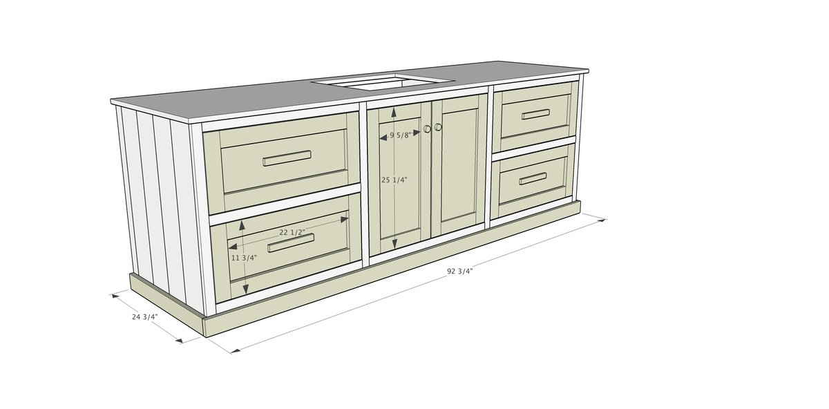 Rustic Laundry Room Cabinet with Hutch — step 4