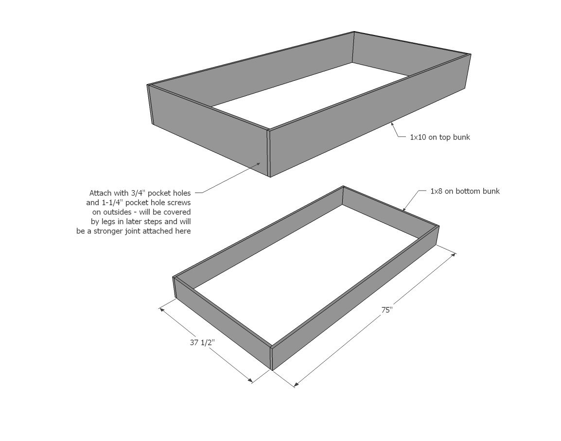 Rustic Modern Bunk Bed — step 1