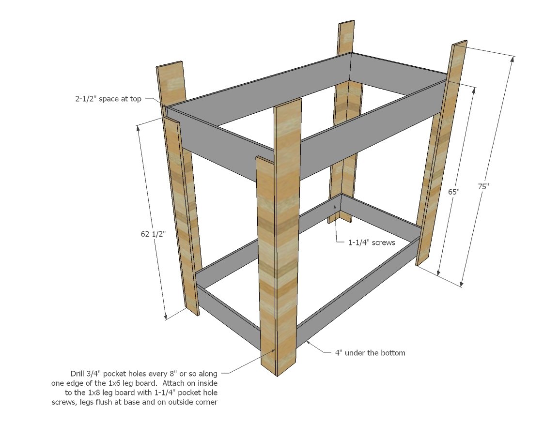 Rustic Modern Bunk Bed — step 2