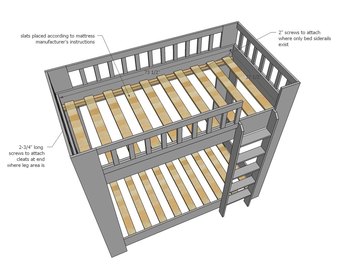 Rustic Modern Bunk Bed — step 7