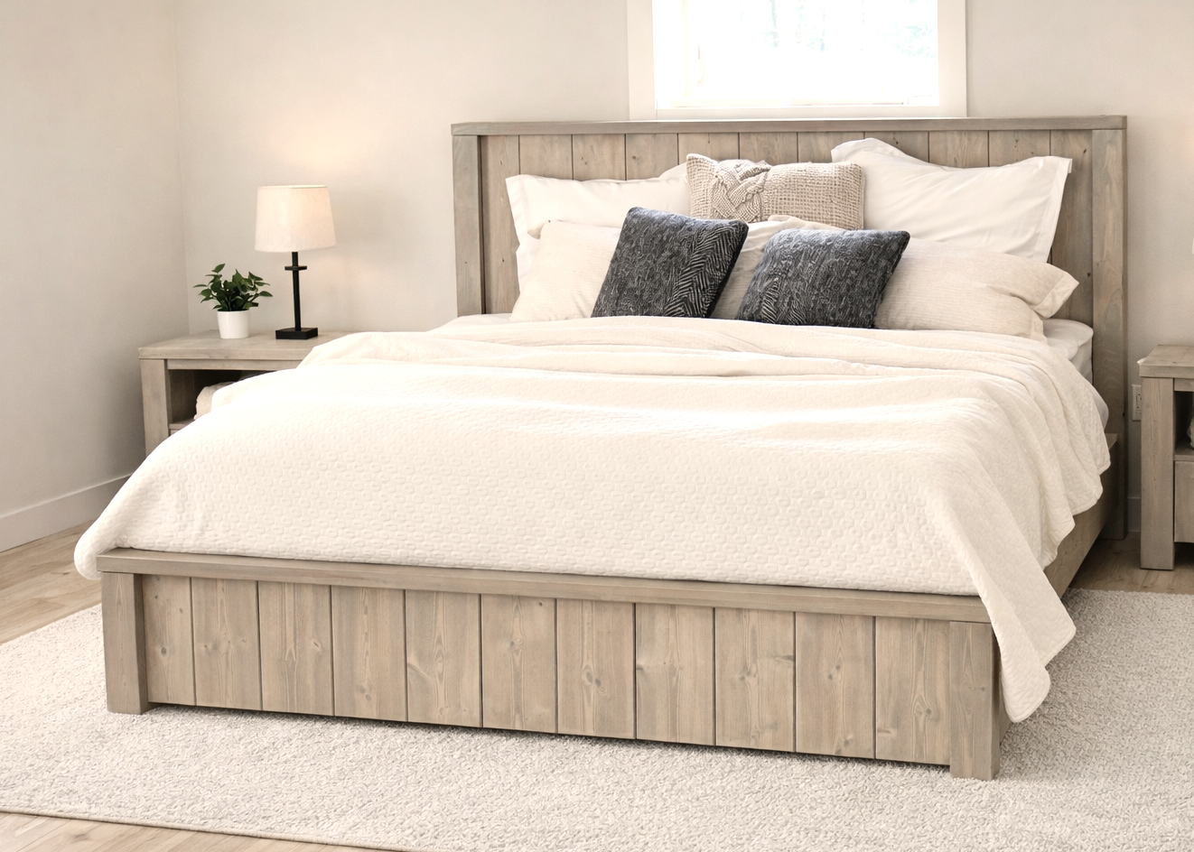 Rustic Modern Farmhouse Bed (All Mattress Sizes)
