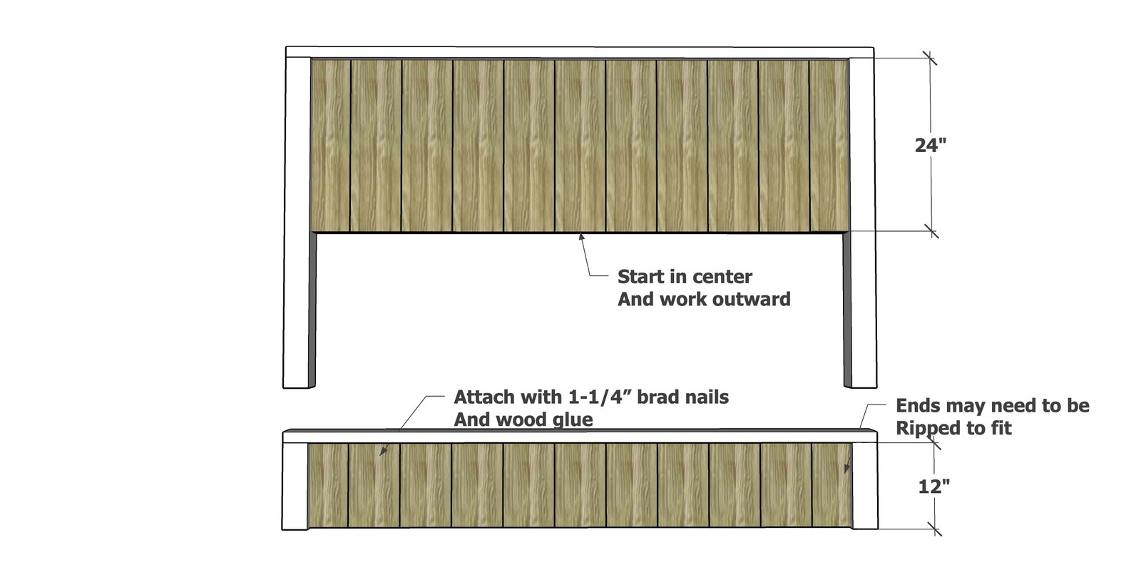 Rustic Modern Farmhouse Bed (All Mattress Sizes) — step 3