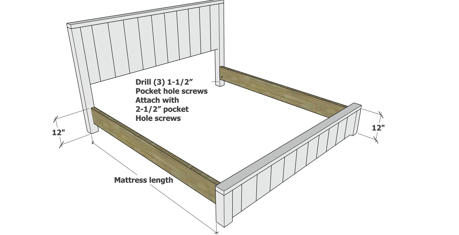 Rustic Modern Farmhouse Bed (All Mattress Sizes) — step 4