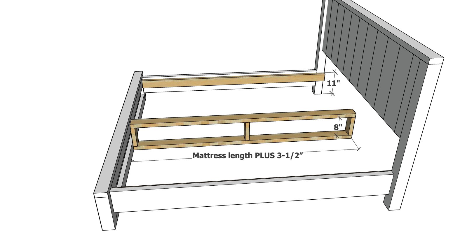 Rustic Modern Farmhouse Bed (All Mattress Sizes) — step 5