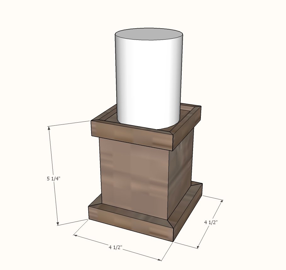 Rustic Wooden Candle Holders dimension diagram 1