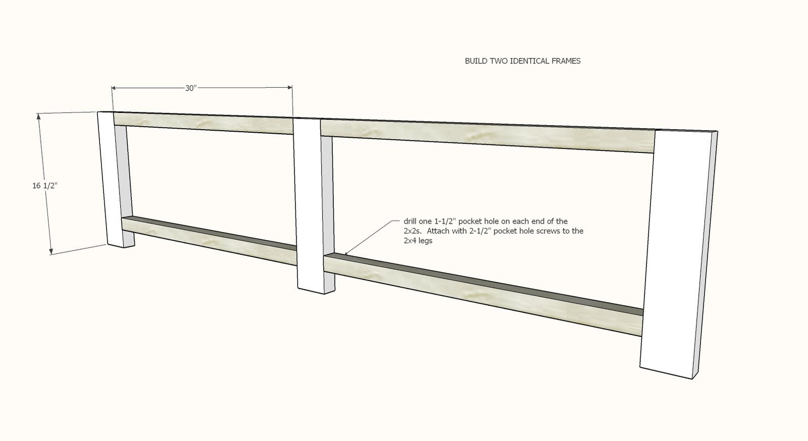 Rustic X Bench — step 1