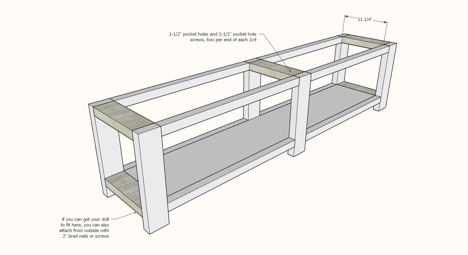 Rustic X Bench — step 3