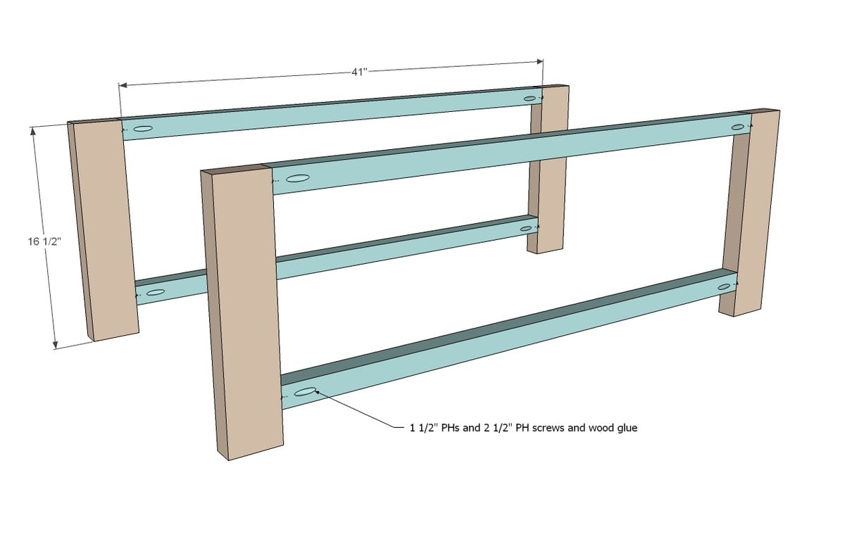 Rustic X Coffee Table — step 1