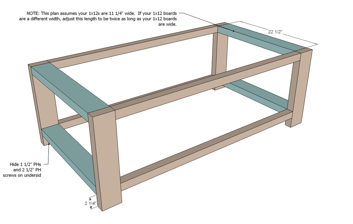 Rustic X Coffee Table — step 2