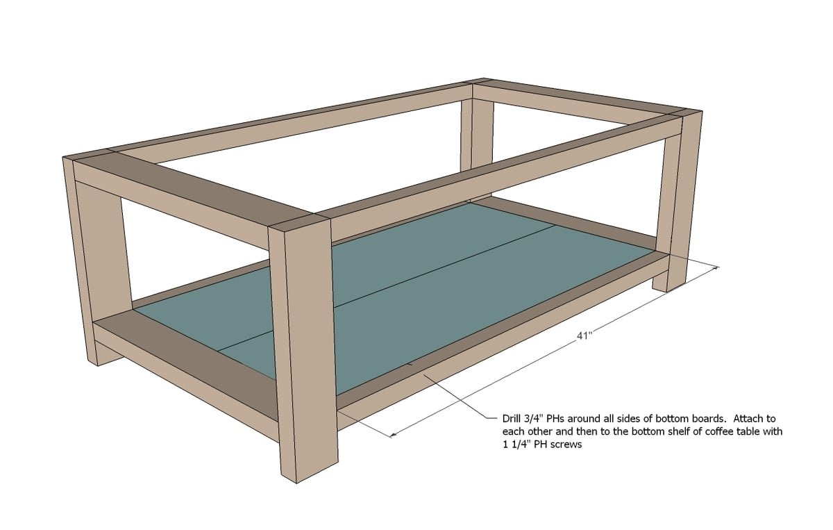 Rustic X Coffee Table — step 3