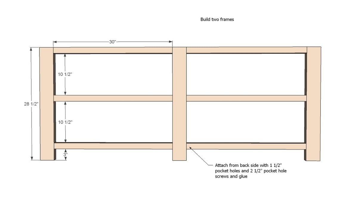 Rustic X Console Table — step 1