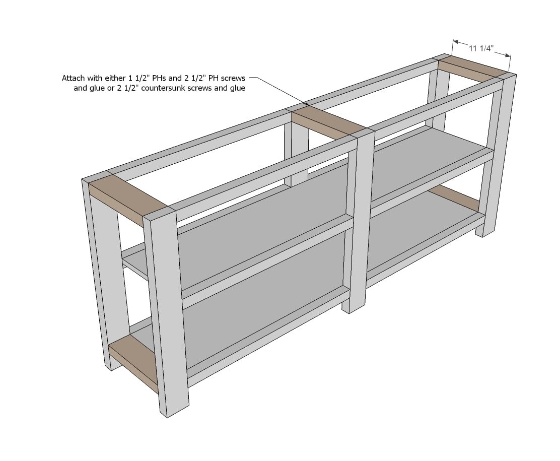 Rustic X Console Table — step 3