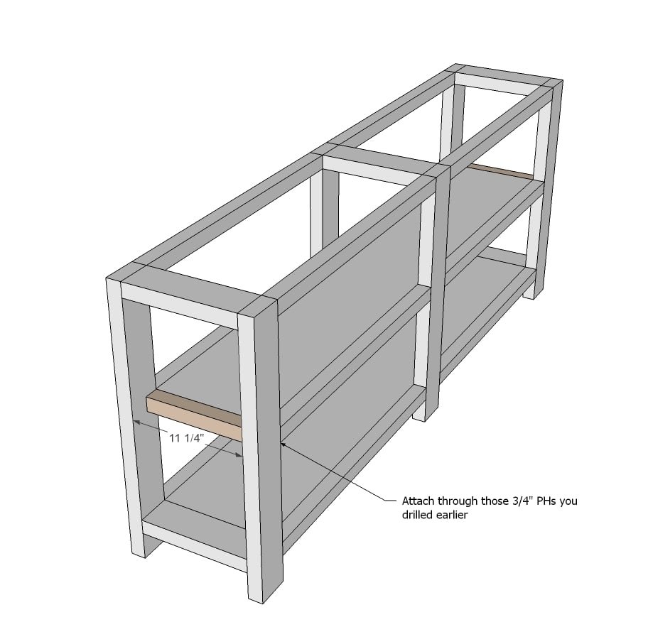 Rustic X Console Table — step 4