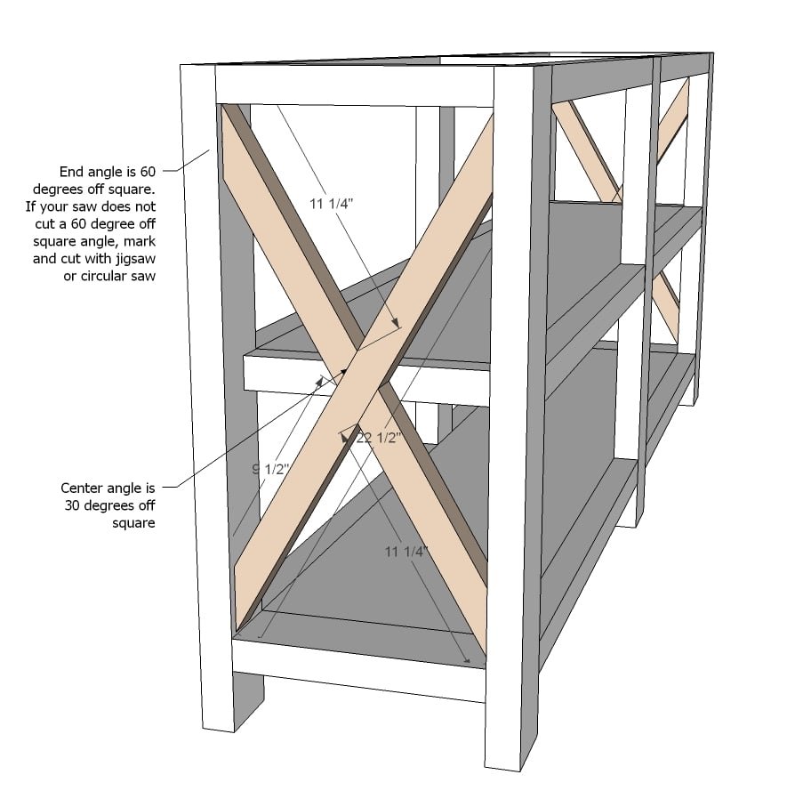 Rustic X Console Table — step 5