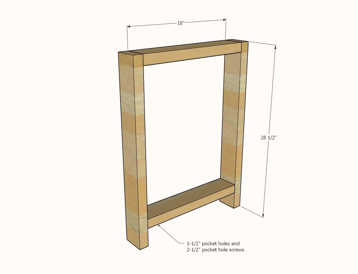 Rustic X Desk — step 1