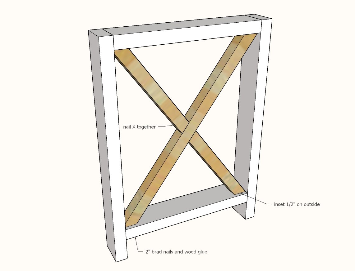 Rustic X Desk — step 2