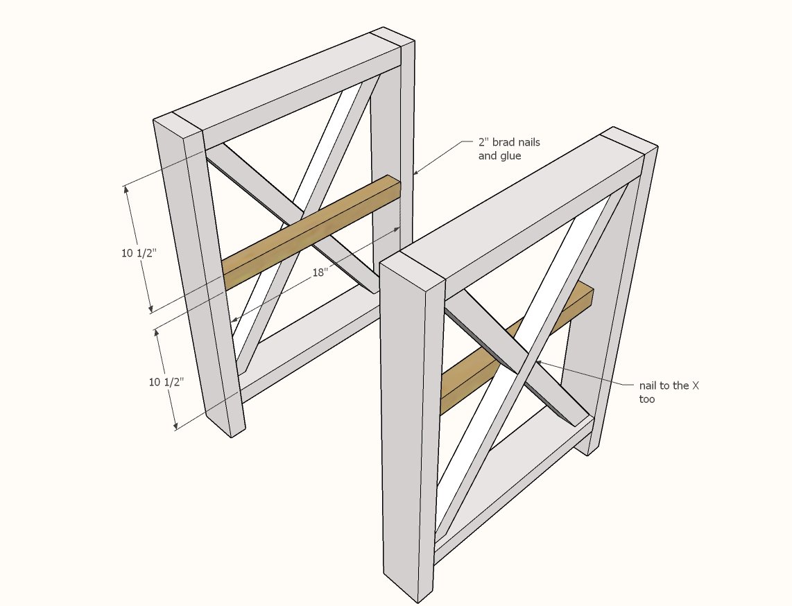 Rustic X Desk — step 3