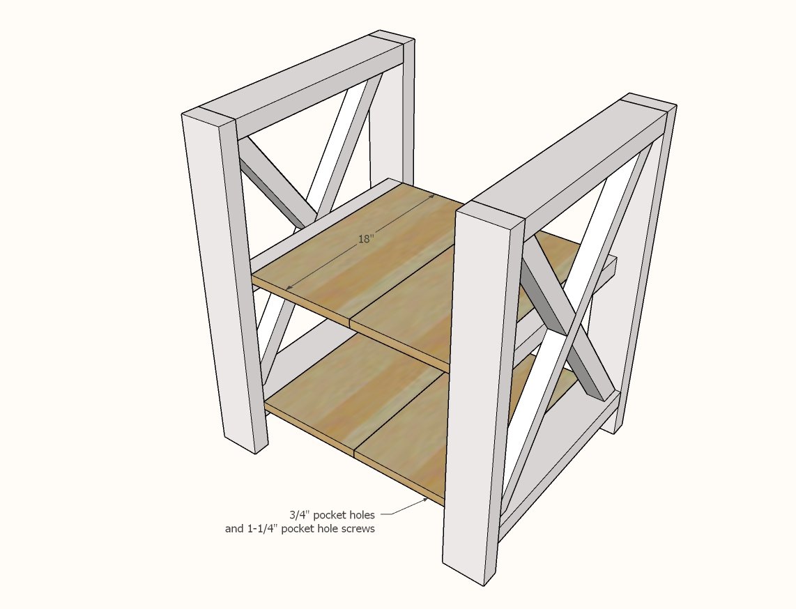 Rustic X Desk — step 4