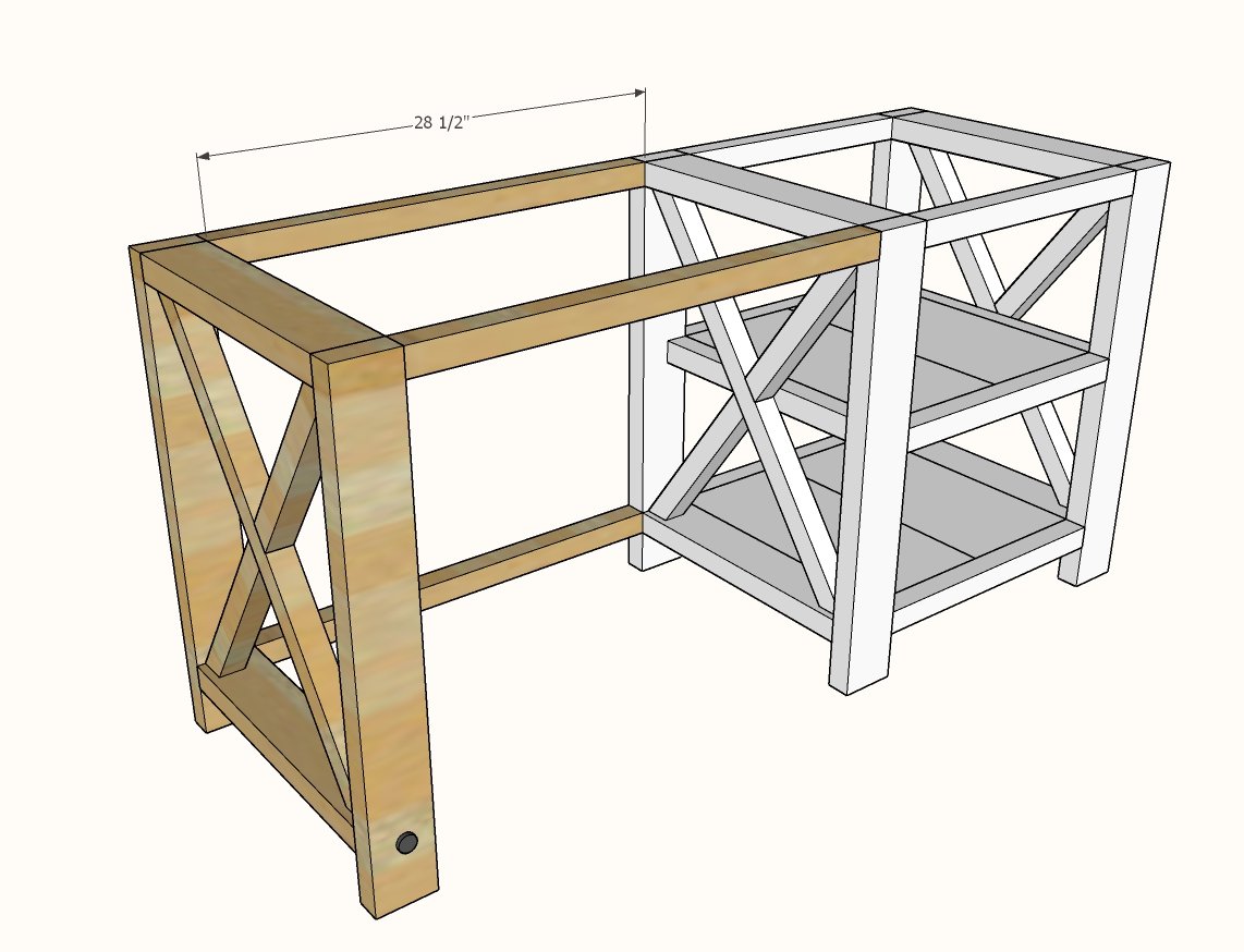 Rustic X Desk — step 6