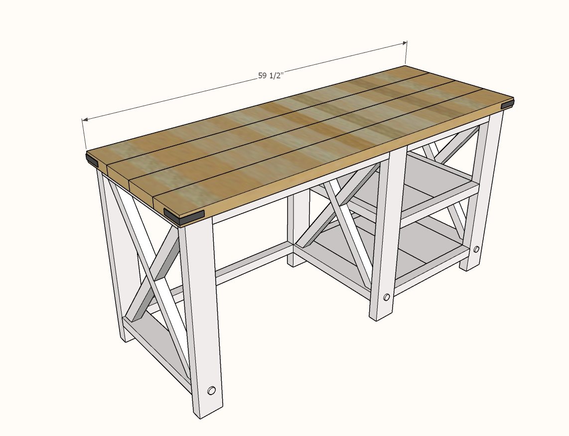 Rustic X Desk — step 7