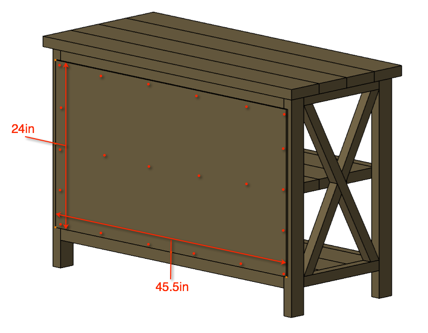 Rustic X DIY Changing Table — step 11