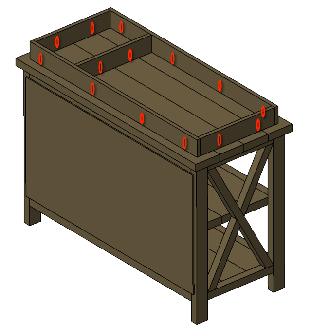 Rustic X DIY Changing Table — step 13
