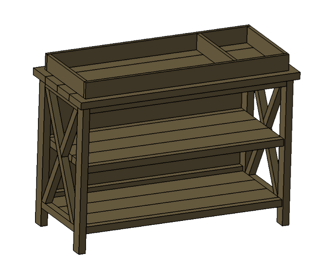 Rustic X DIY Changing Table — step 14