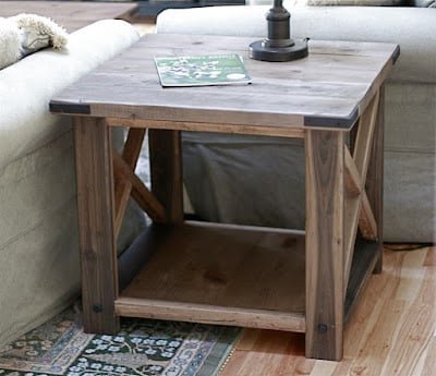 Rustic X End Table