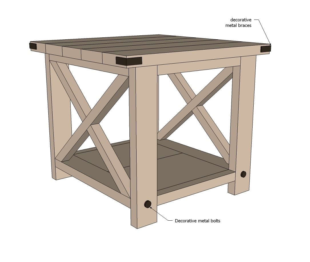 Rustic X End Table — step 7