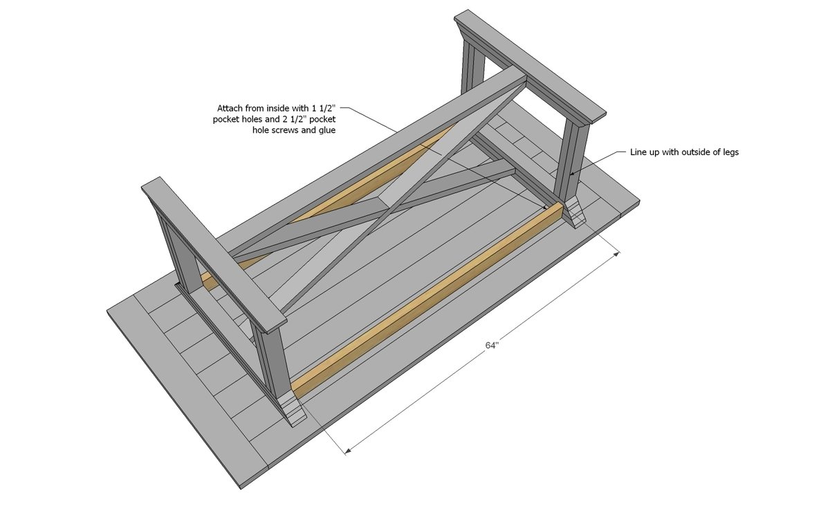 Rustic X Farmhouse Dining Table — step 12