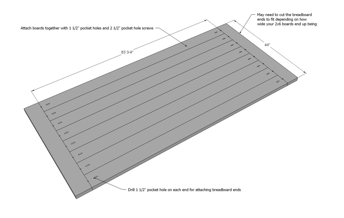 Rustic X Farmhouse Dining Table — step 1