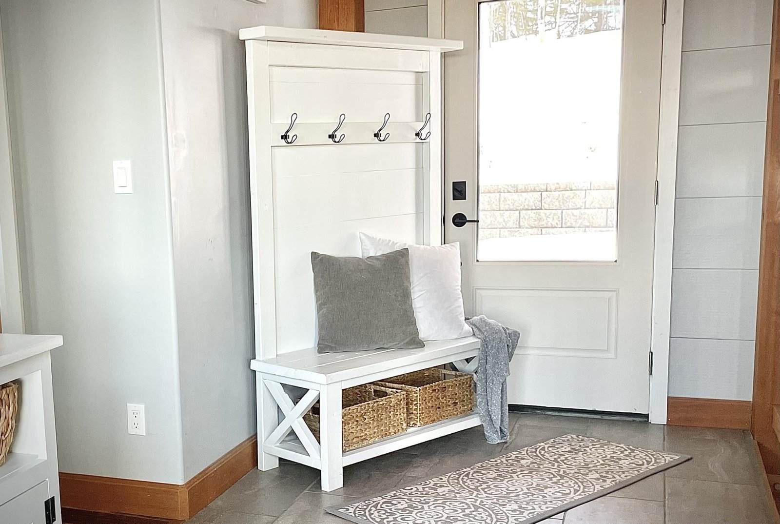Rustic X Hall Tree