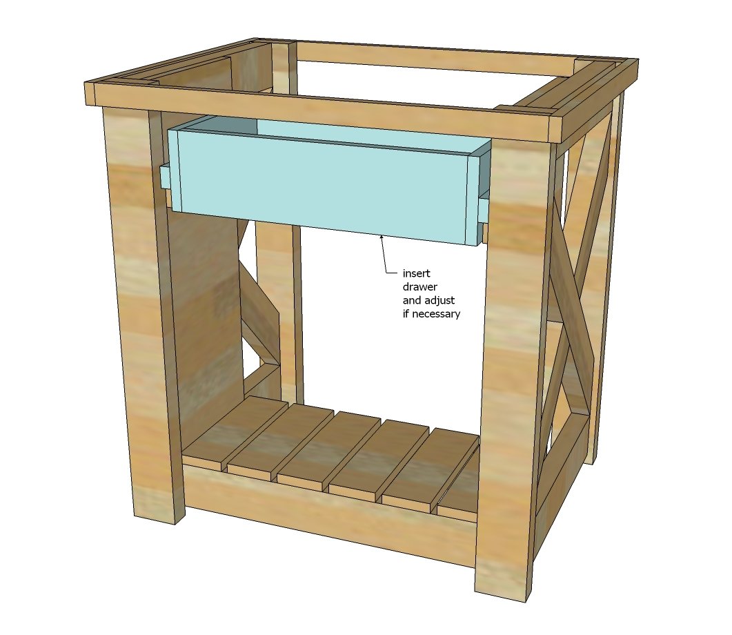 Rustic X Small Rolling Kitchen Island — step 11