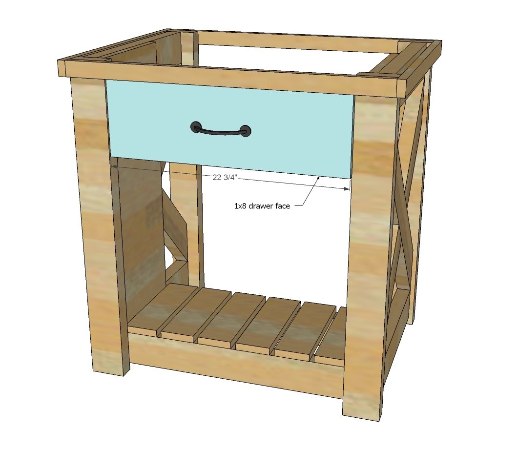 Rustic X Small Rolling Kitchen Island — step 12
