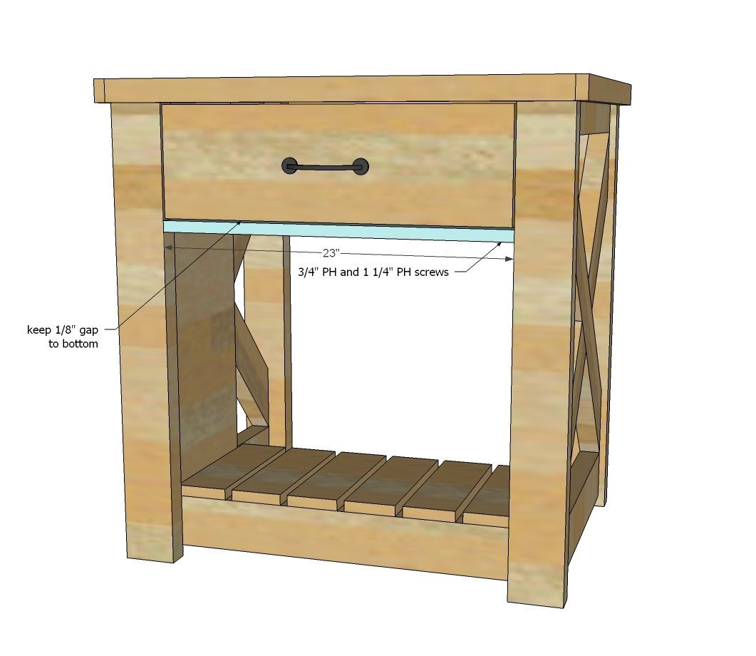 Rustic X Small Rolling Kitchen Island — step 13