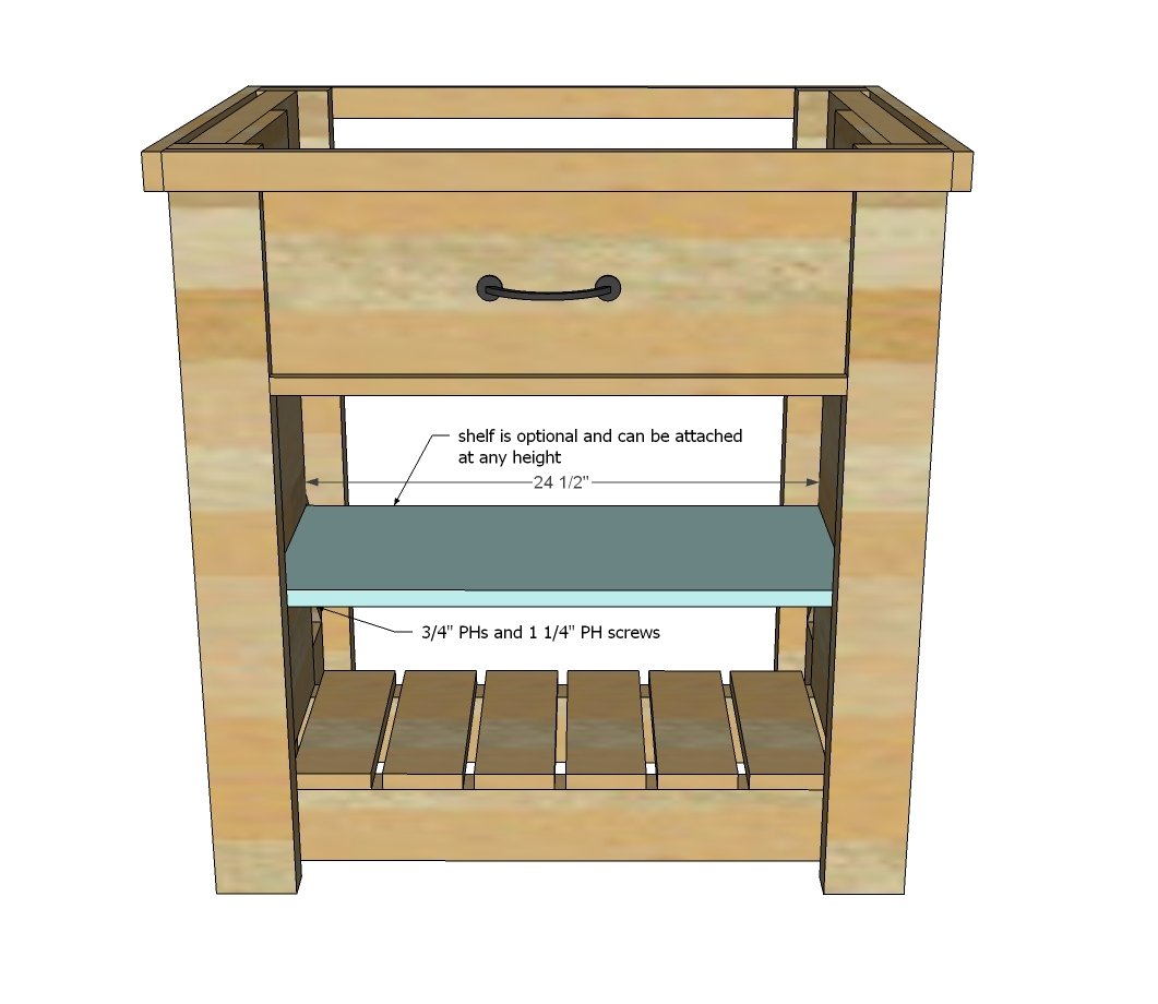 Rustic X Small Rolling Kitchen Island — step 14