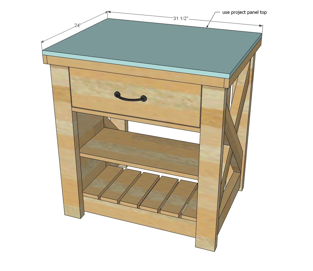 Rustic X Small Rolling Kitchen Island — step 15